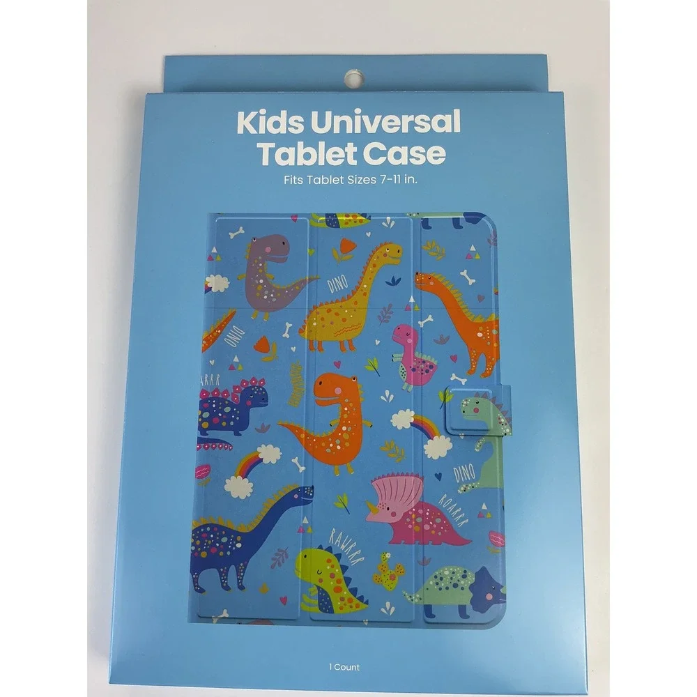 Kids Universal Tablet Case Dinosaur Folio 7-11 inch Stand Screen‎ Cover Blue